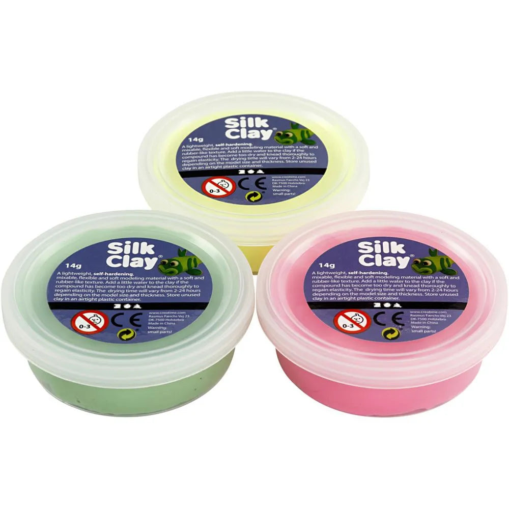 Silk Clay® 3x14g - light green, neon yellow, neon green