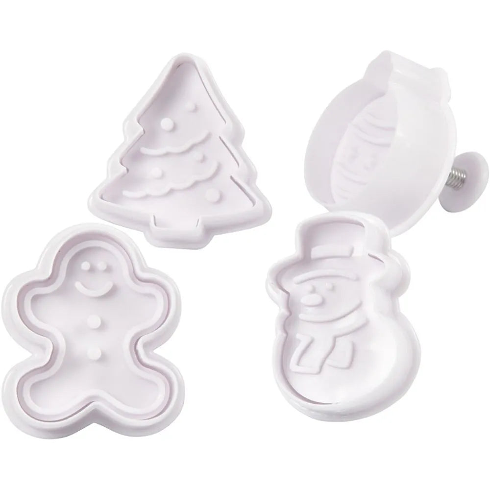 Embossing Cookie Cutters With Stamp - Christmas Figures