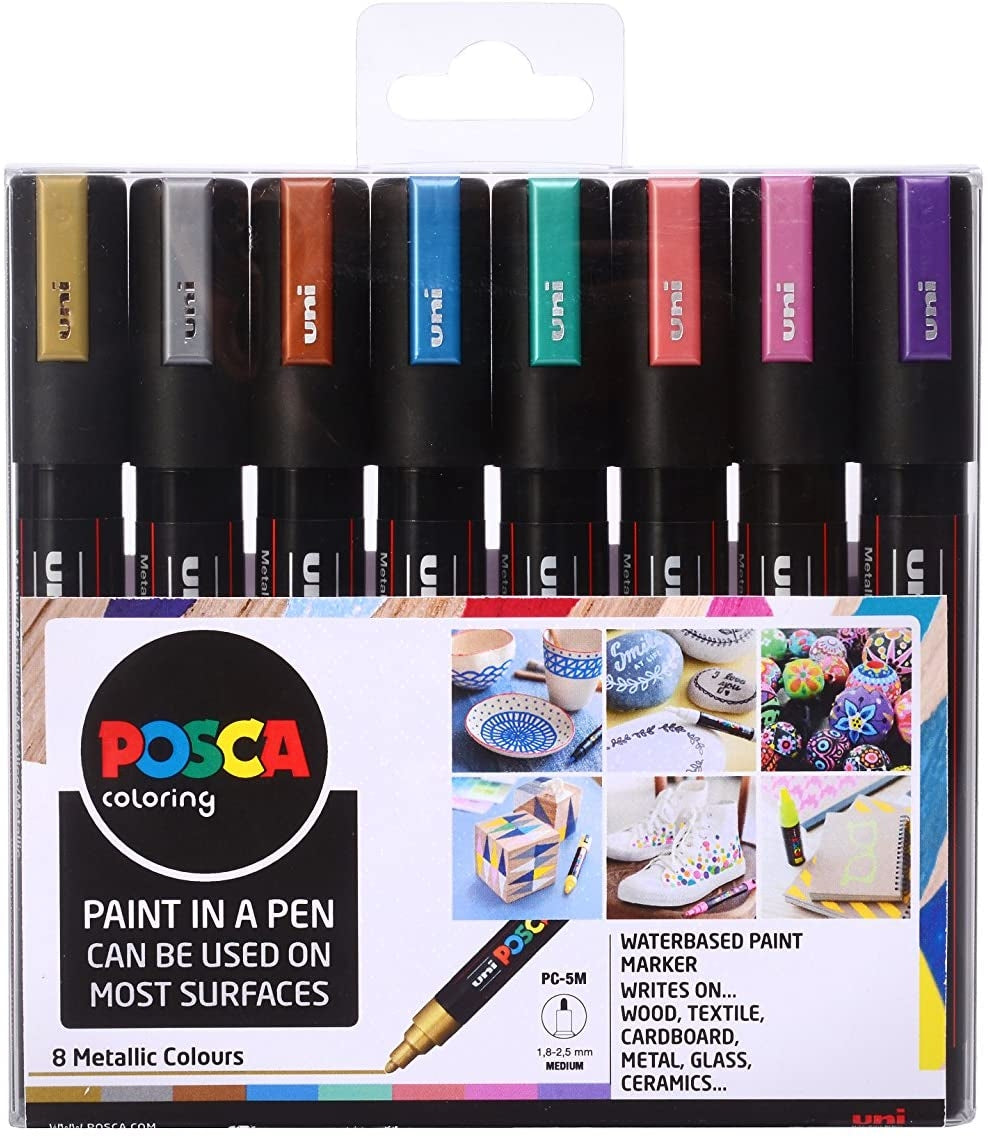 Posca PC-5M Wallet Of 8 Metallic Colours