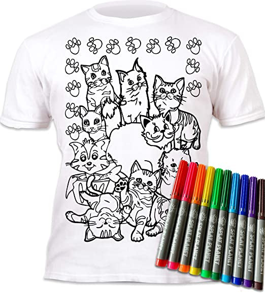 Splat Planet PYO T-Shirt: Cat (Size 9-11 Years)