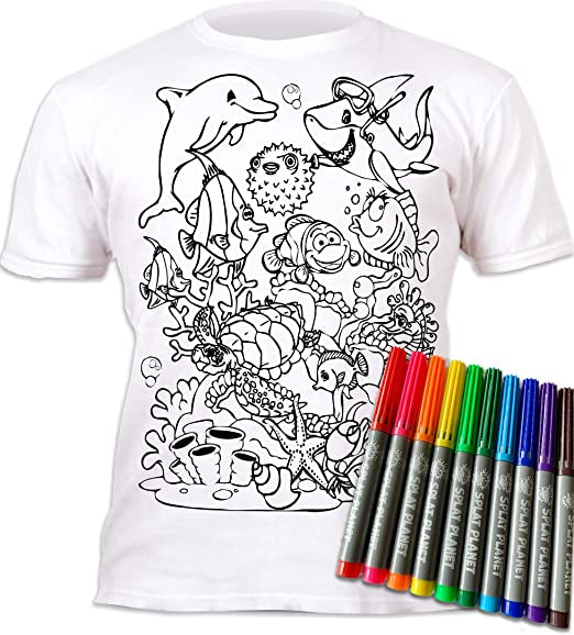 Splat Planet PYO T-Shirt: Sea Life (Size 3-4 Years)