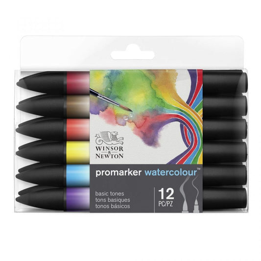 Winsor & Newton Promarker Watercolour 12 Set - Basic Tones