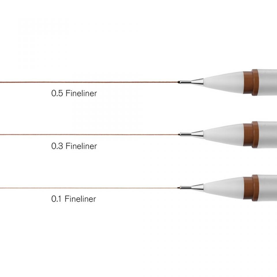 Winsor & Newton Fineliner Sepia Set x3 Assorted