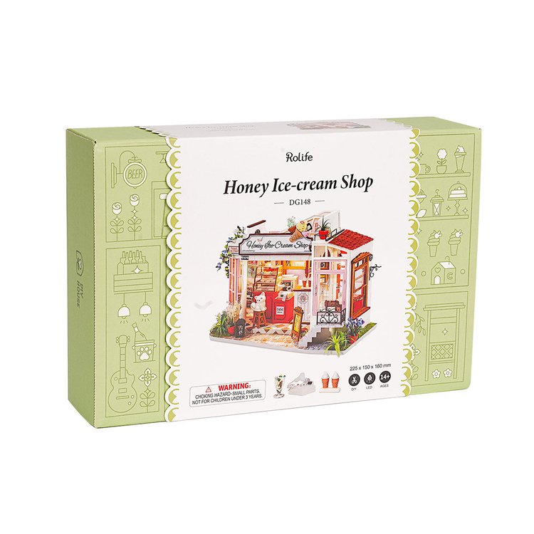 Robotime Rolife DG148 Honey Ice-cream Shop Miniature House Kit