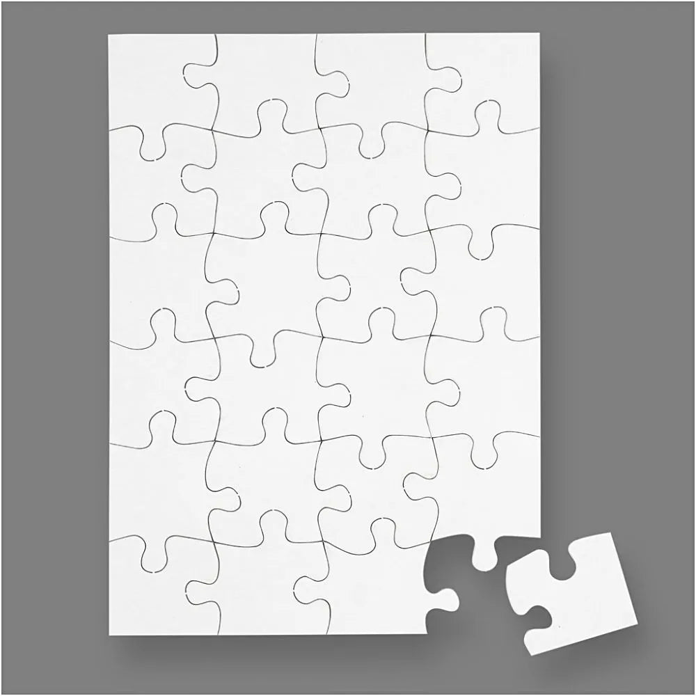 Jigsaw Puzzle - White Blank A5 15x21 cm (16 Pcs)