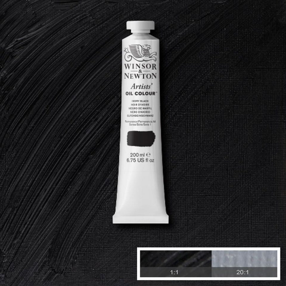 200ml Ivory Black - Artists' Oil