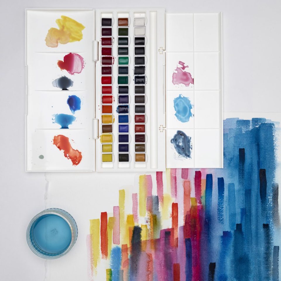 Cotman Watercolours Half Pan Studio Set - 45 Half Pans. Product code: 0390471 Barcode: 094376919844