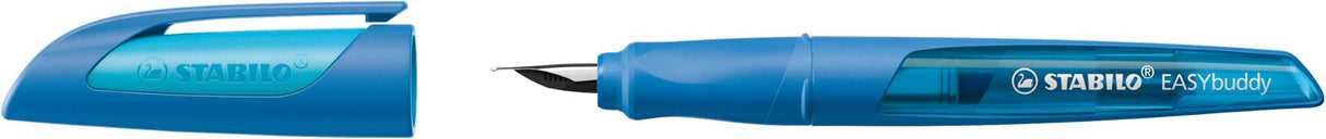 Ergonomic School Fountain Pen - STABILO EASYbuddy - M Nib - Dark Blue/Light Blue