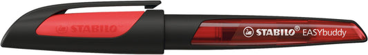 Ergonomic School Fountain Pen - STABILO EASYbuddy - M Nib - Black/Coral