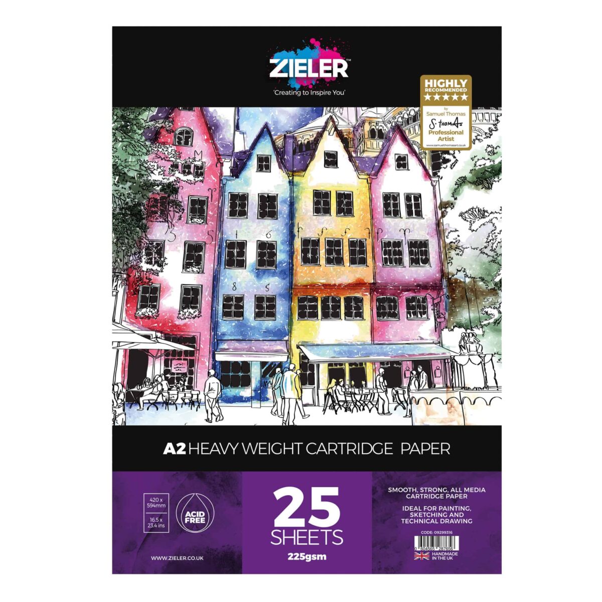 Cartridge Pad 225gsm A2 15 Sheets