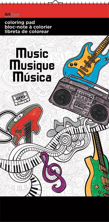 MUSIC - 6X12 COLOURING PAD