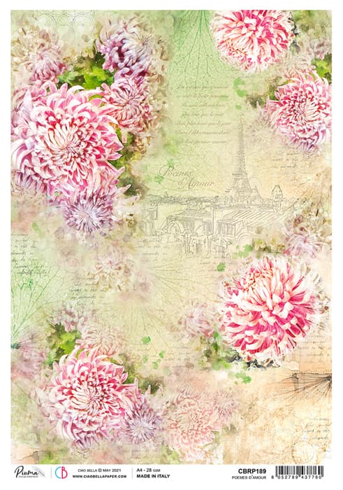 A4 Rice Paper x5 Poemes d’Amour