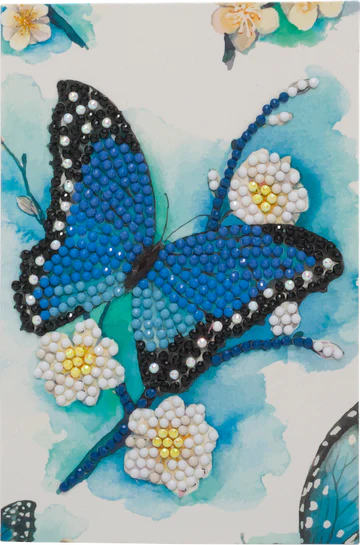 Blue Butterfly, 10x15cm Crystal Art Card