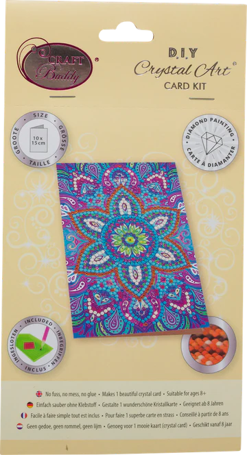 Blue Mandala, 10x15cm Crystal Art Card