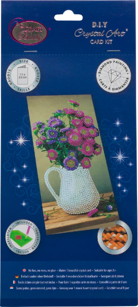 Flower Vase, 11x22cm Crystal Art Card