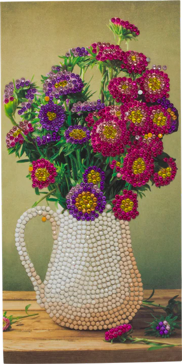 Flower Vase, 11x22cm Crystal Art Card