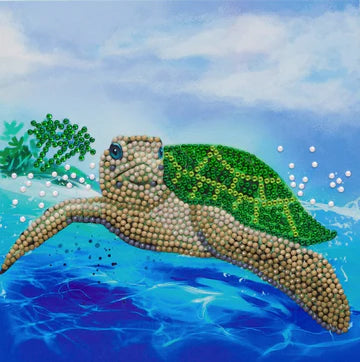 Turtle Paradise18x18cm Crystal Art Card