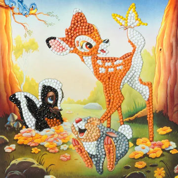 Bambi and Friends, 18x18cm Crystal Art Card