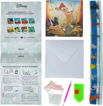 Bambi and Friends, 18x18cm Crystal Art Card