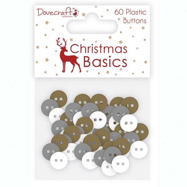 Dovecraft Christmas Basics Plastic Buttons