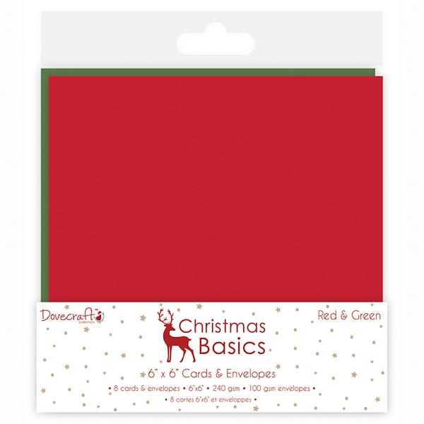 Dovecraft Christmas Basics 6x6 Cards and Envelopes