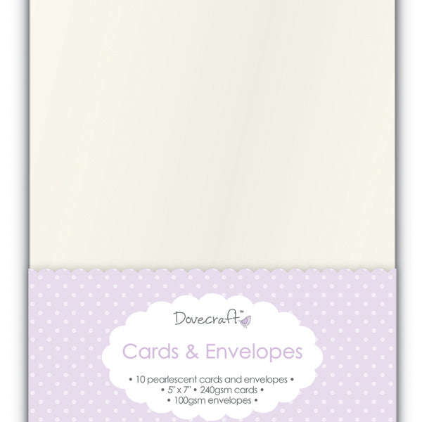 Dovecraft Rectangle Cards & Envelopes 5x7 (8 Pk) - Pearlescent