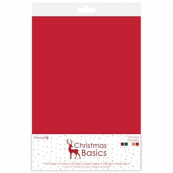 Dovecraft Christmas Basics A4 Card Pack