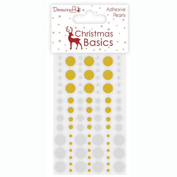 Dovecraft Christmas Basics Pearls - Silver and Gol