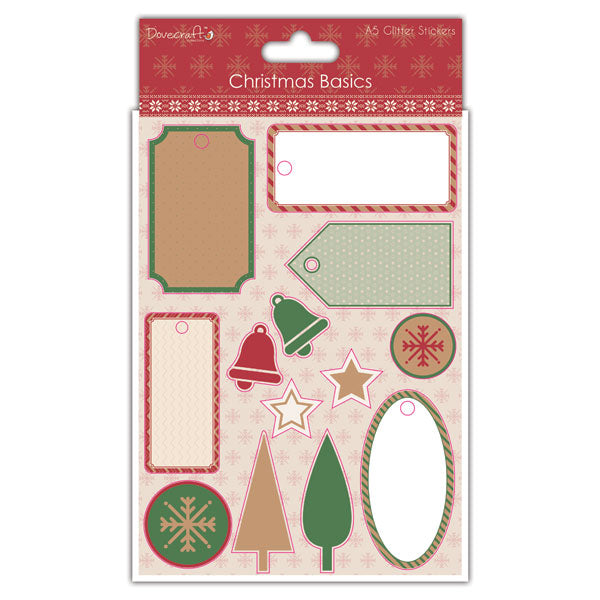 Dovecraft Christmas Basics A5 Glitter Stickers