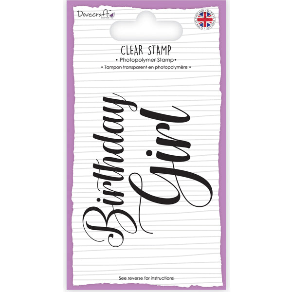 Dovecraft A7 Clear Stamp - Birthday Girl