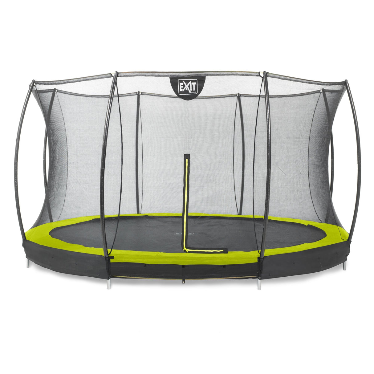 EXIT Silhouette Ground Trampoline - 14 Ft with Safety Net (Green)