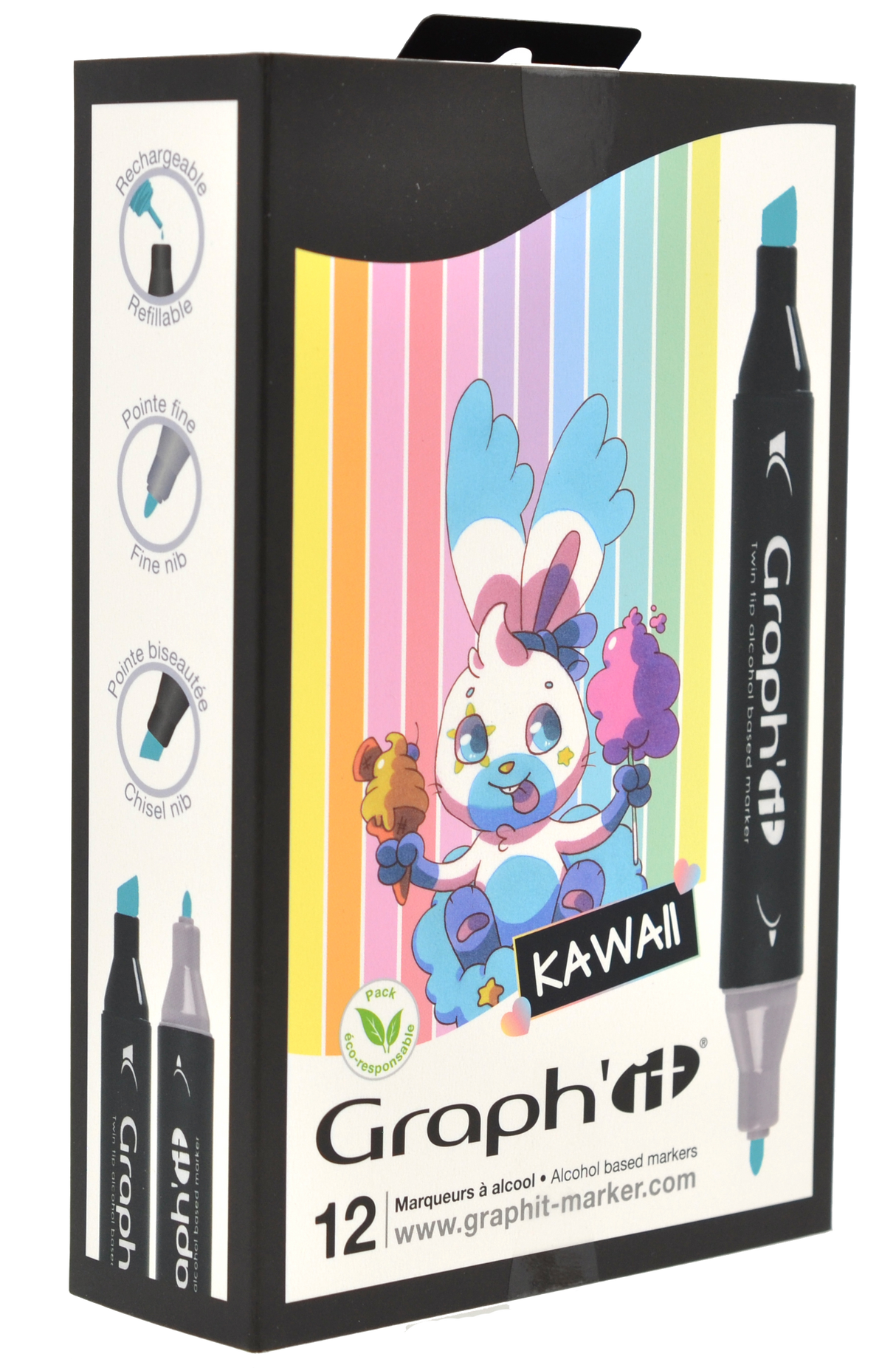 GRAPH'IT Double Ended Alcohol Markers - Kawaii (Set of 12)