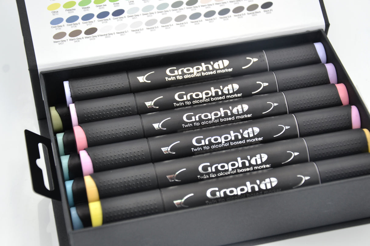 GRAPH'IT Double Ended Alcohol Markers - Kawaii (Set of 12)
