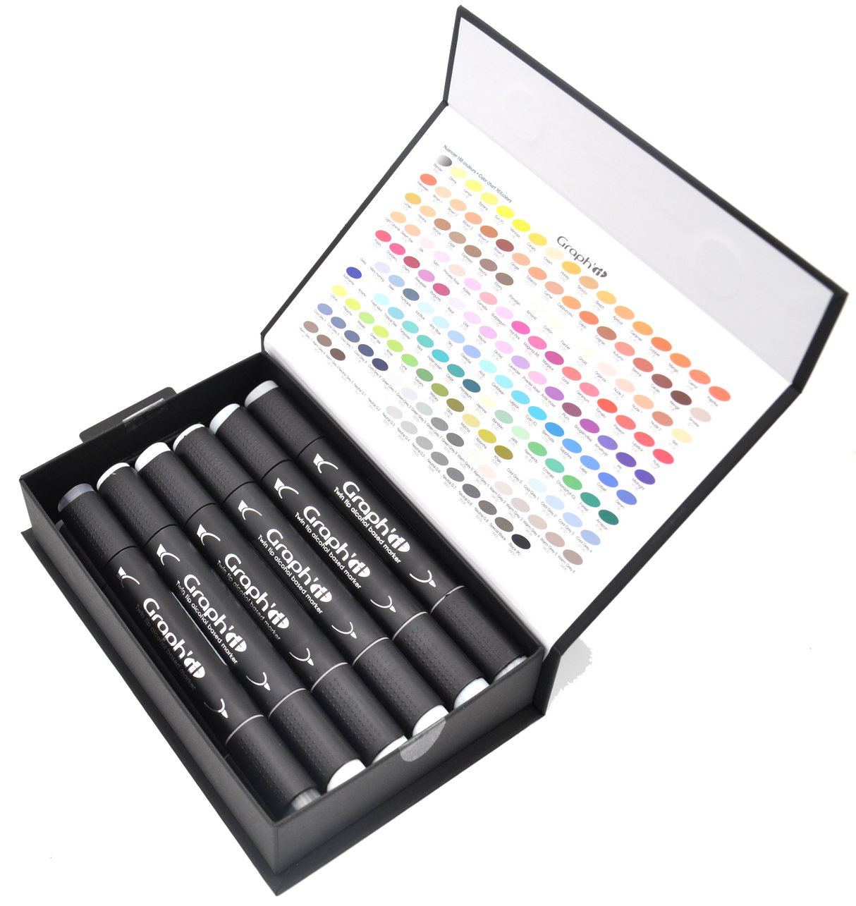 GRAPH'IT Double Ended Alcohol Markers - Neutral Grey (Set of 12)