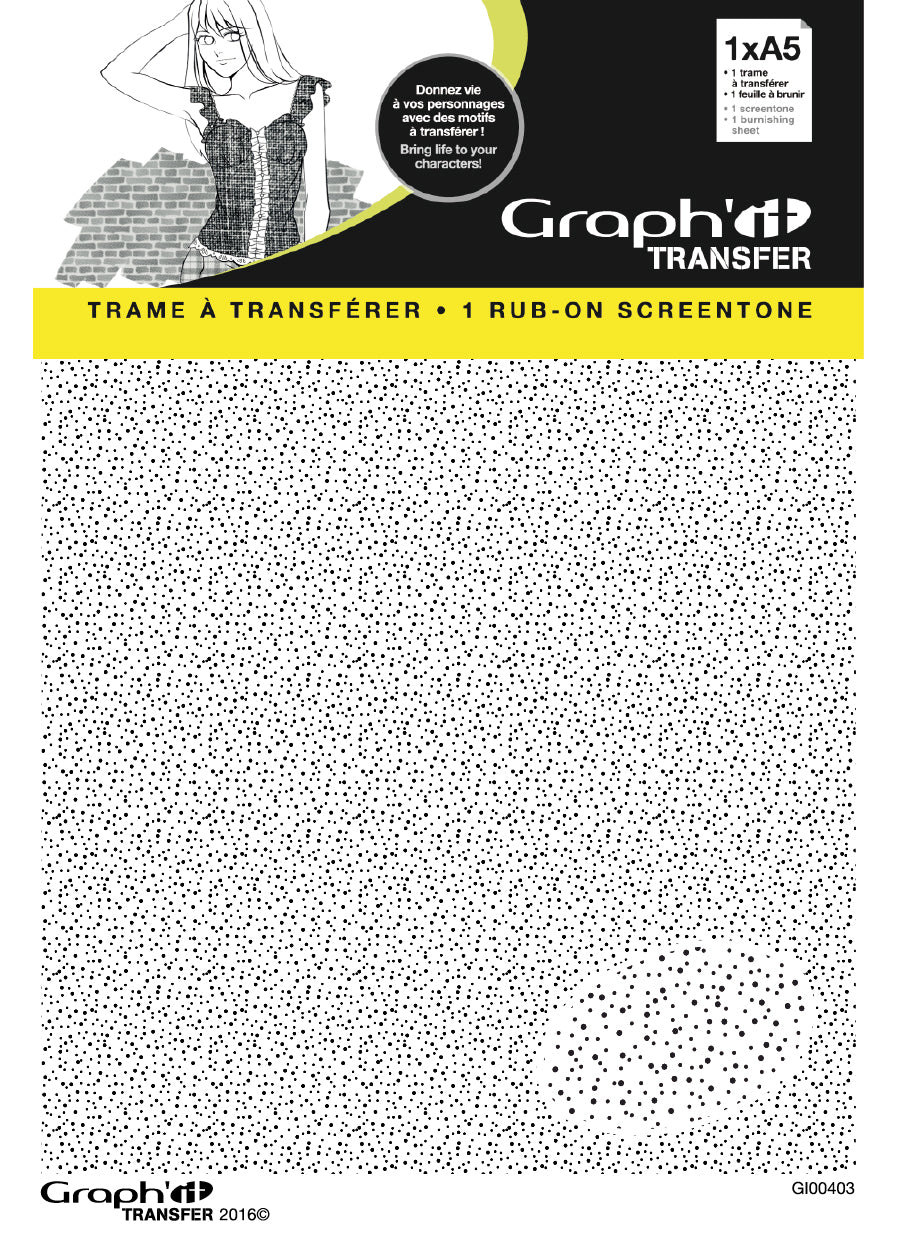 Graphit Transfer -1 A5 rub on screentone-No.4