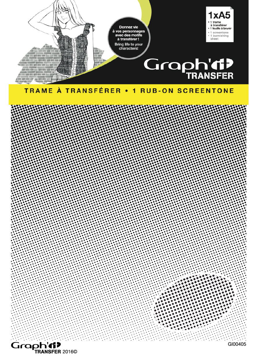 Graphit Transfer -1 A5 rub on screentone-No.6