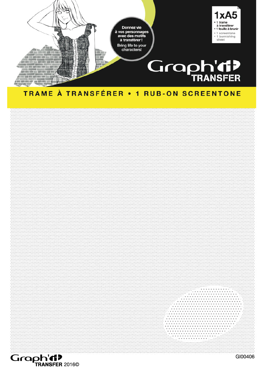 Graphit Transfer -1 A5 rub on screentone-No.7