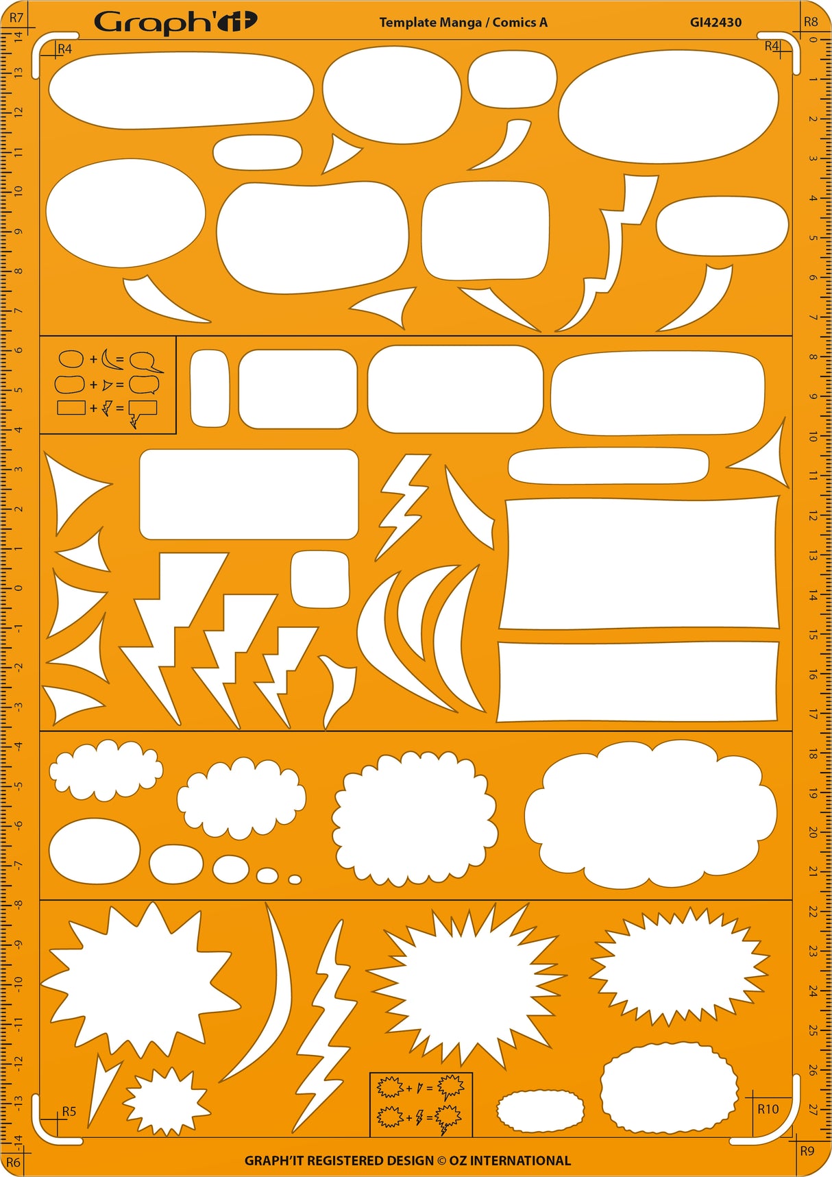 GRAPHIT Stencil Template for Comics Manga Speech