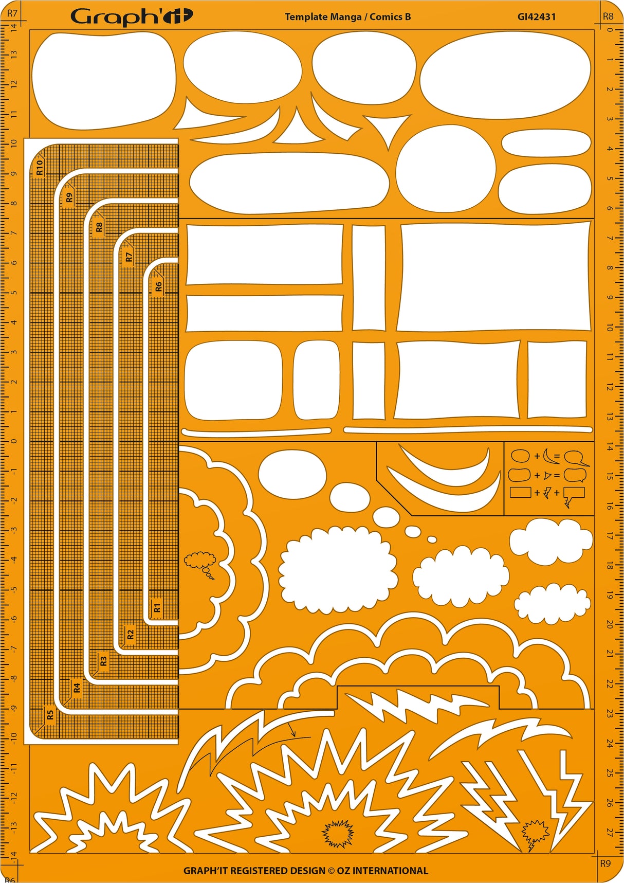 GRAPHIT Stencil Template for Comics Manga Speech