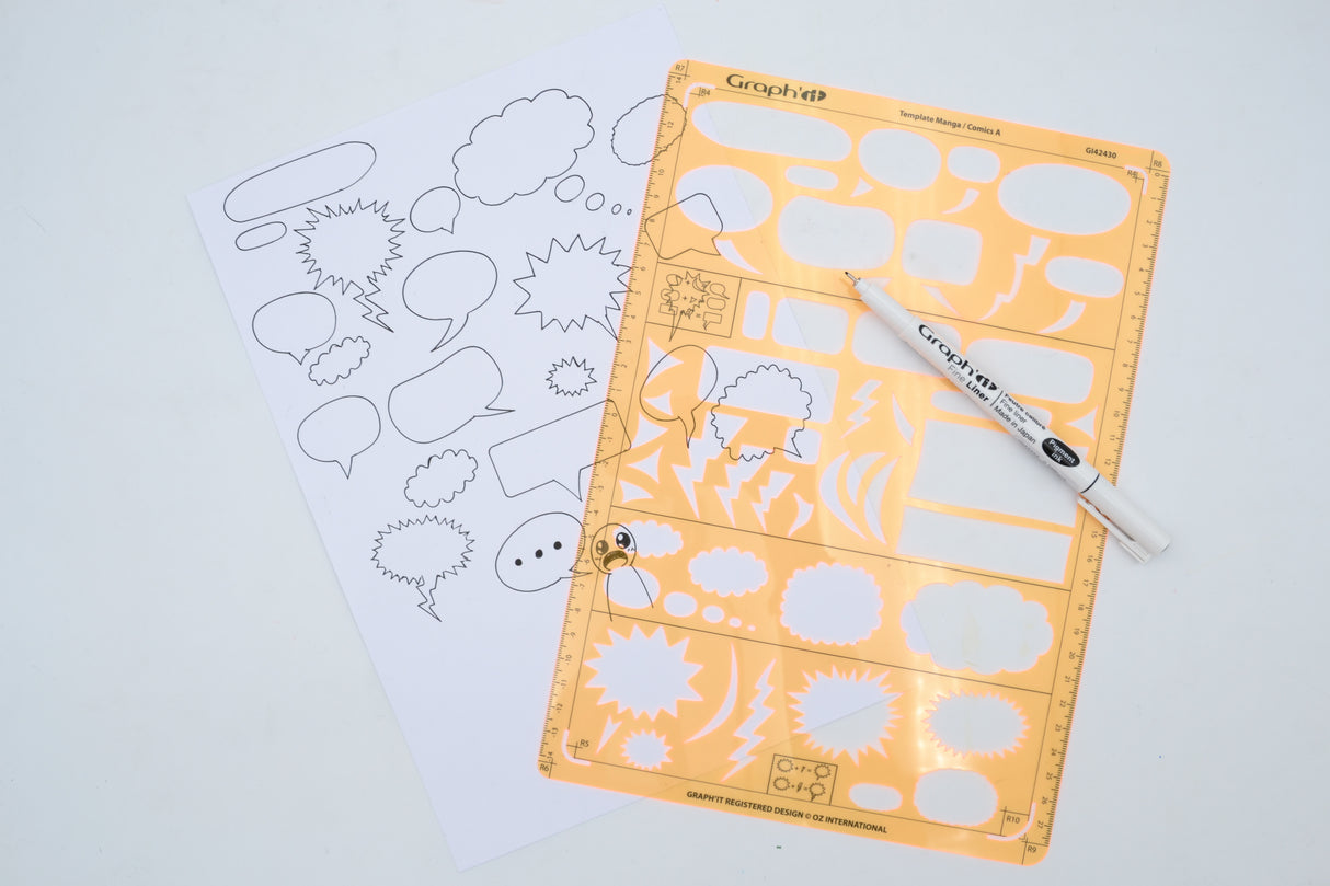 GRAPHIT Stencil Template for Comics Manga Speech