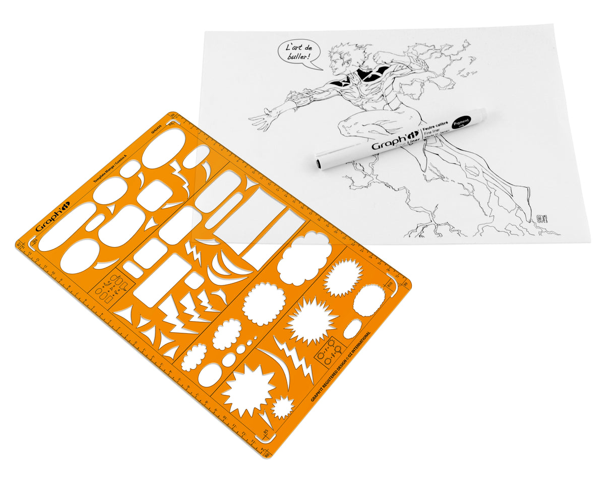 GRAPHIT Stencil Template for Comics Manga Speech