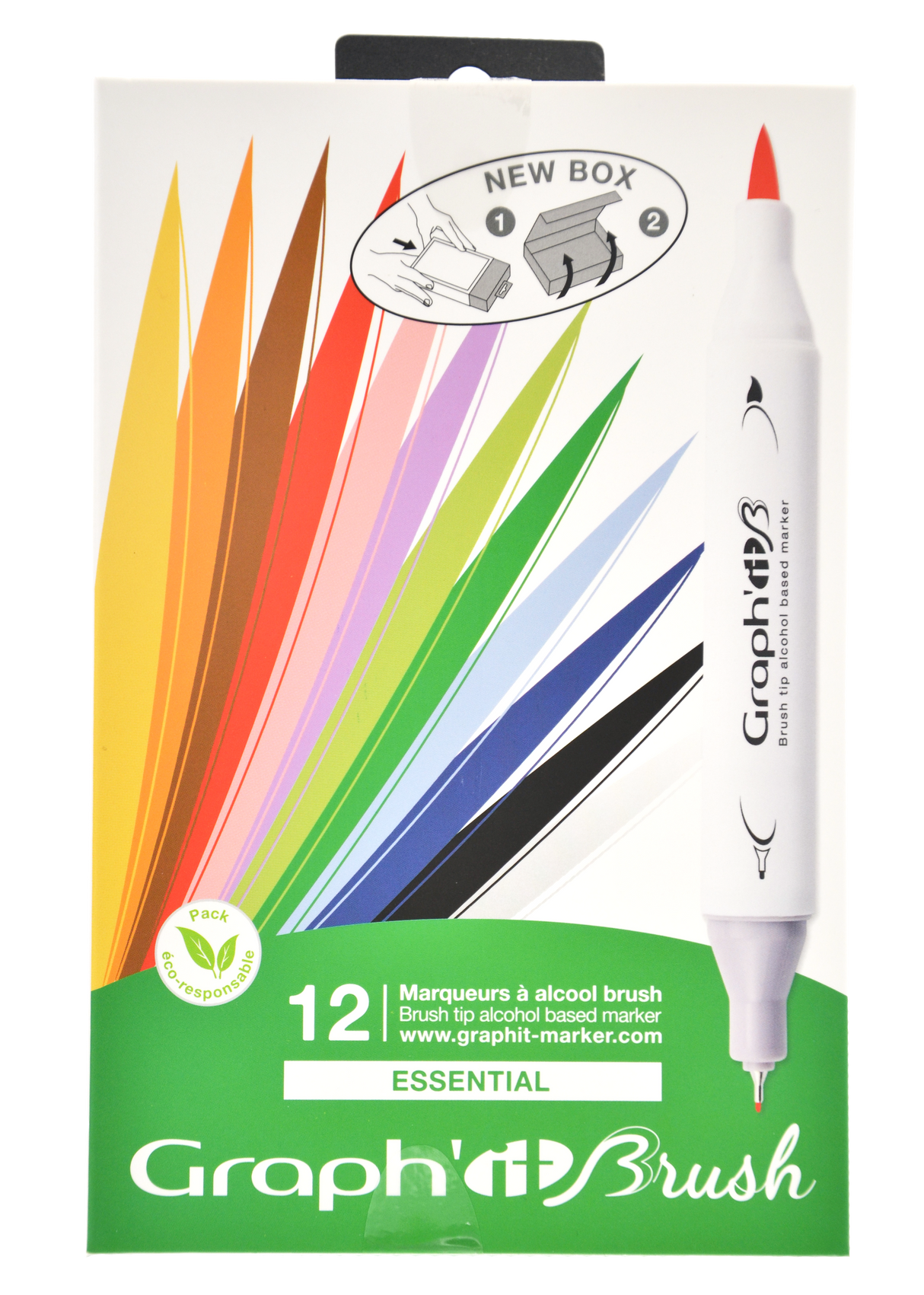 GRAPHIT BRUSH & EXTRA FINE Set 12 markers - Essent
