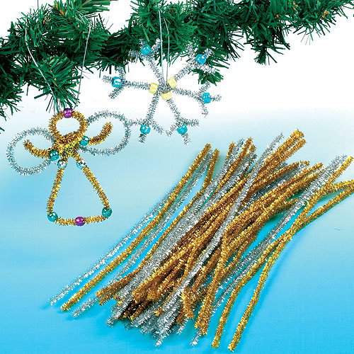 Gold & Silver Tinsel Pipe Cleaners (Pack of 72)