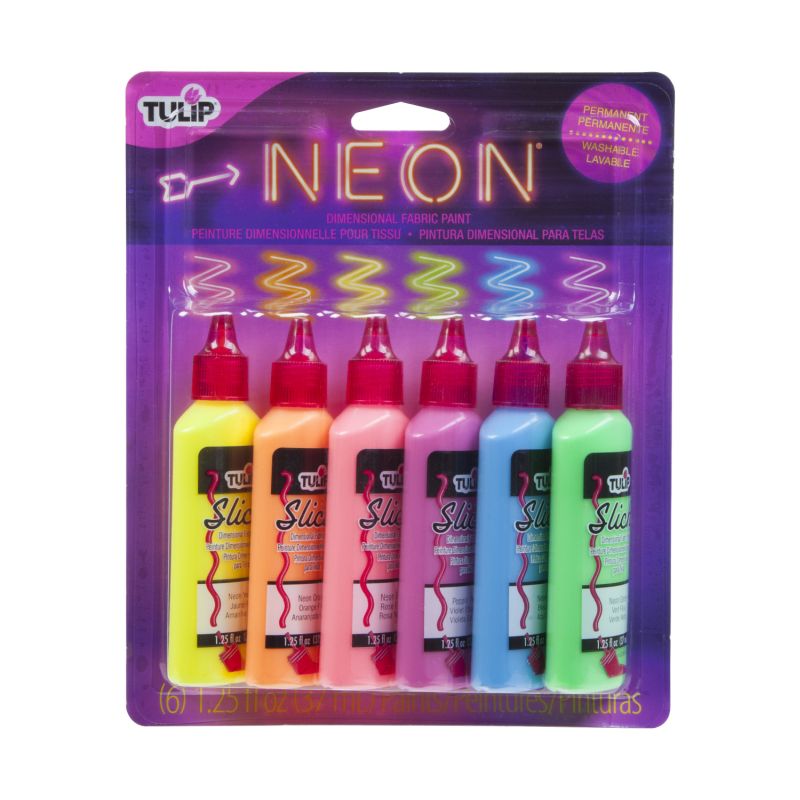 Dimensional Fabric Paint 6pk Neon