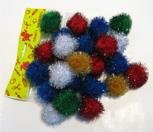 Pom Poms-Glitter 30Mm (24)