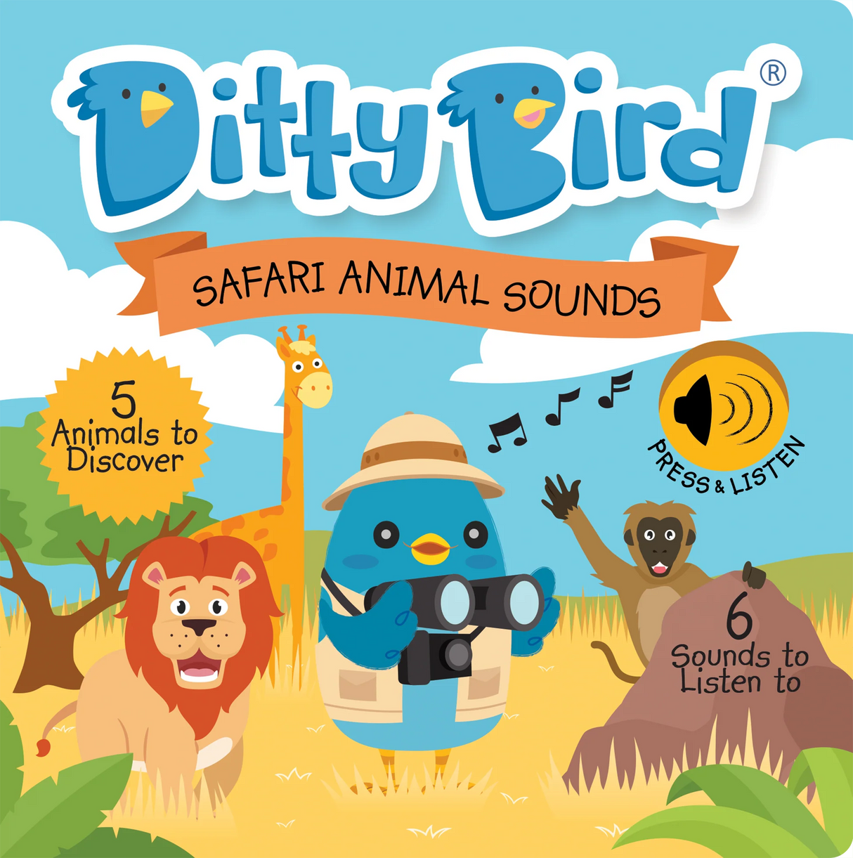 Ditty Bird - Safari Animal Sounds Musical Sound Book