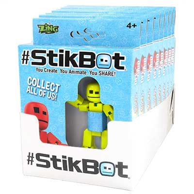 StikBot Single Pack 9 assorted colours in a CDU