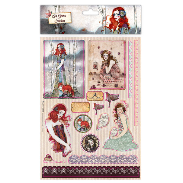 Santoro A4 Glitter Stickers lvho
