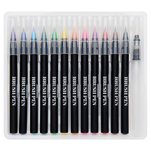 Icon 12 Watercolor Brush Pens With Water Brush