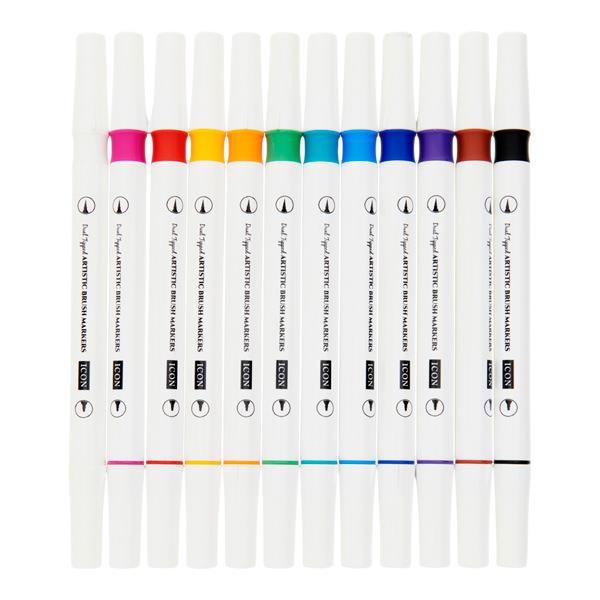 Pkt.12 Dual Tipped Artistic Brush Markers